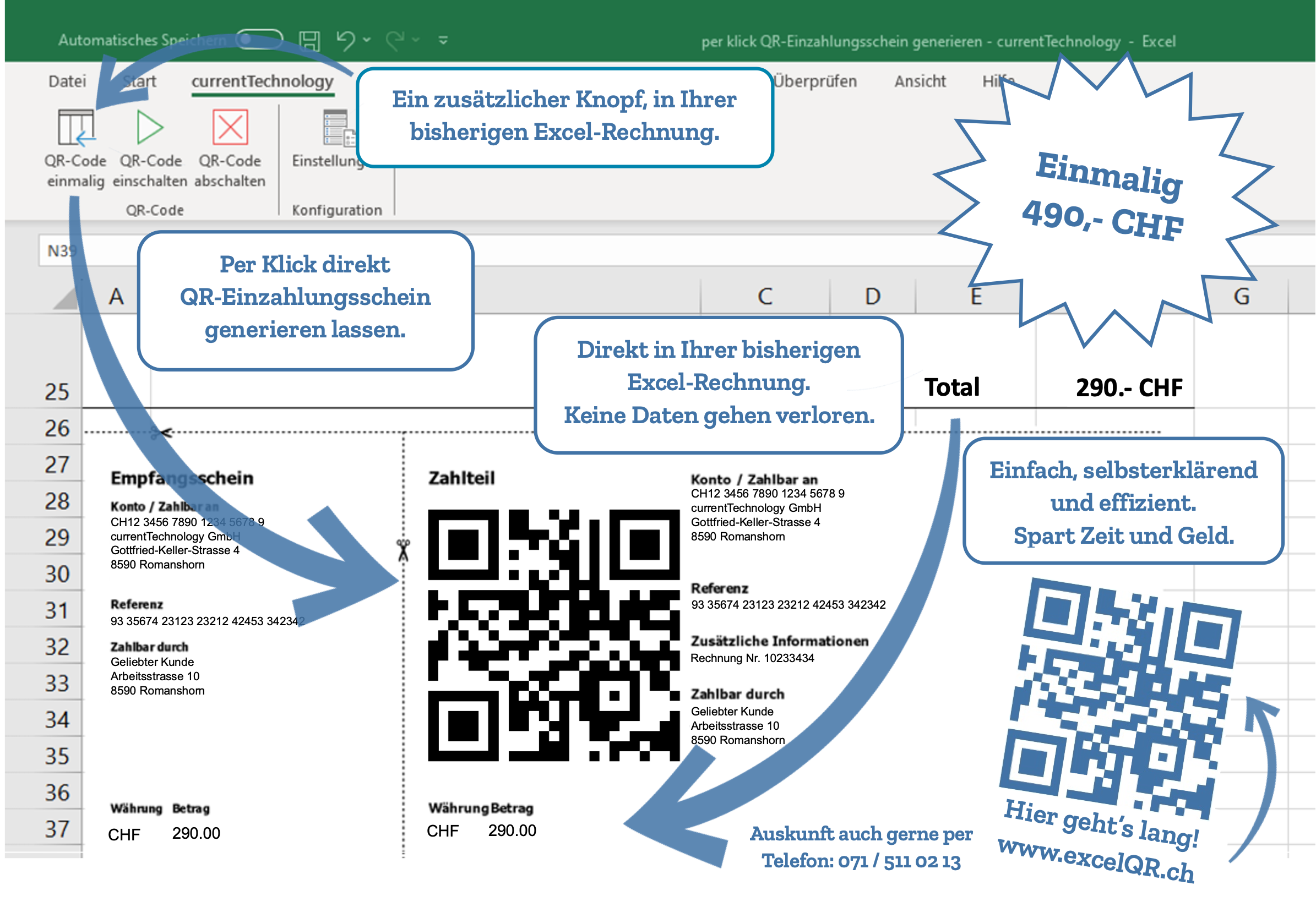 Excel QR per Knopfdruck